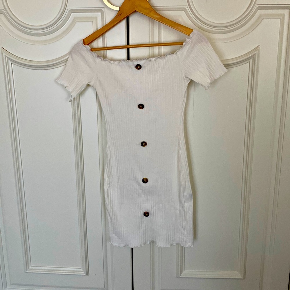Off the shoulder white dress